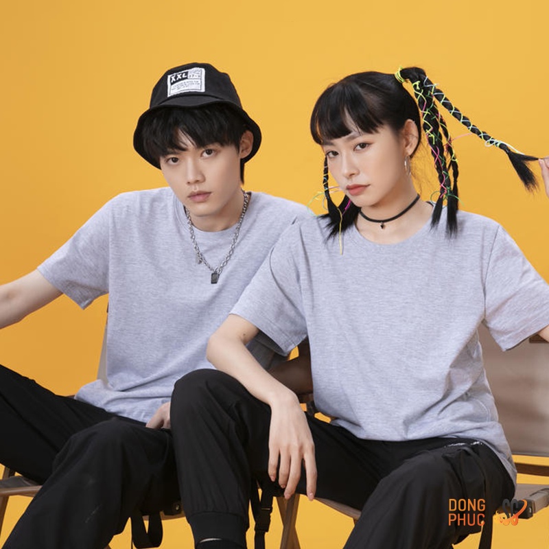 Áo thun trơn unisex nam nữ phông basic tee cổ tròn thun cotton 4 chiều mềm mịn nhiều màu DONGPHUCSG