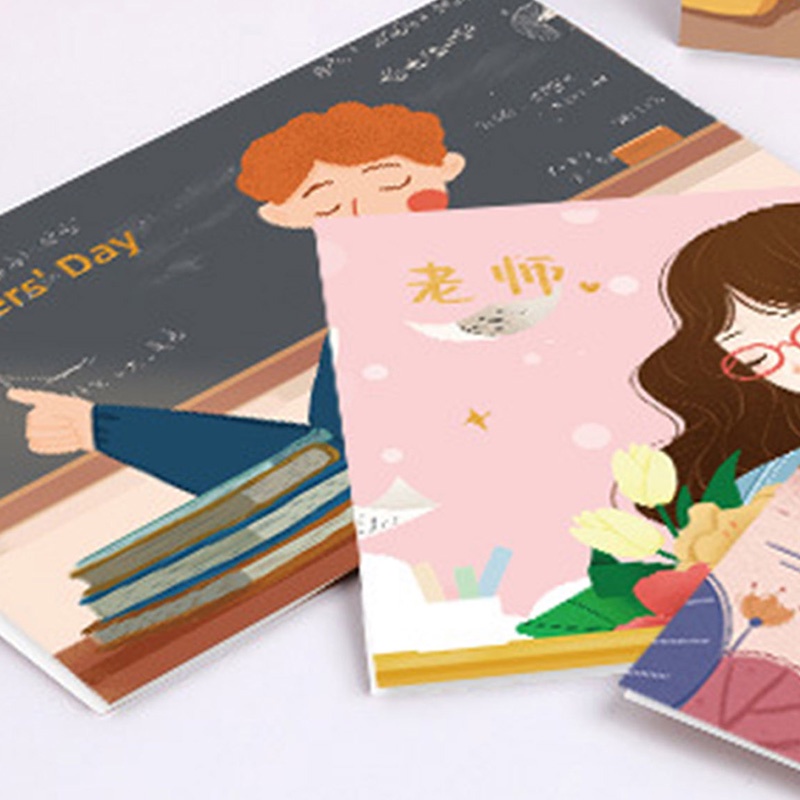 Set 6 Tấm Thẻ Hình Bìa Thư Màu Đồng In Chữ Thank You Chất Lượng Cao