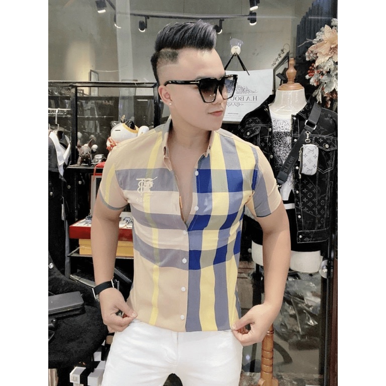 ÁO SƠ MI NAM CARO NGẮN TAY BUBBERYY THỜI TRANG LUXURY ĐẲNG CẤP CHO ANH EM - HOTTREND 2022 THỜI TRANG NAM 1986