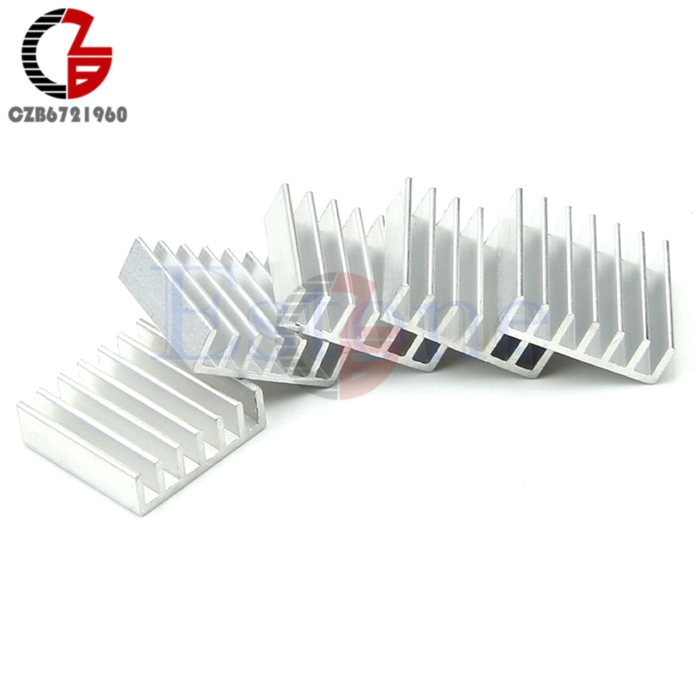 Bộ 10 tấm tản nhiệt 20 * 20 * 6mm chất lượng cao bằng nhôm cho độ nhớ nguồn LED Chip IC tự làm