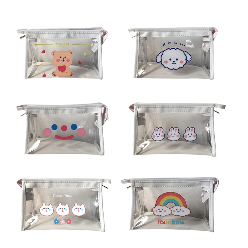 Túi Đựng Bút Trong Suốt In Họa Tiết Dễ Thương