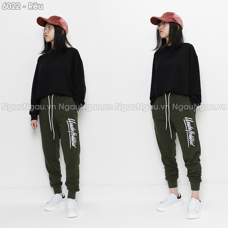 Quần Jogger thun da cá in chữ phản quang form unisex nam nữ mặc được có big size 110kg - 6022 | BigBuy360 - bigbuy360.vn