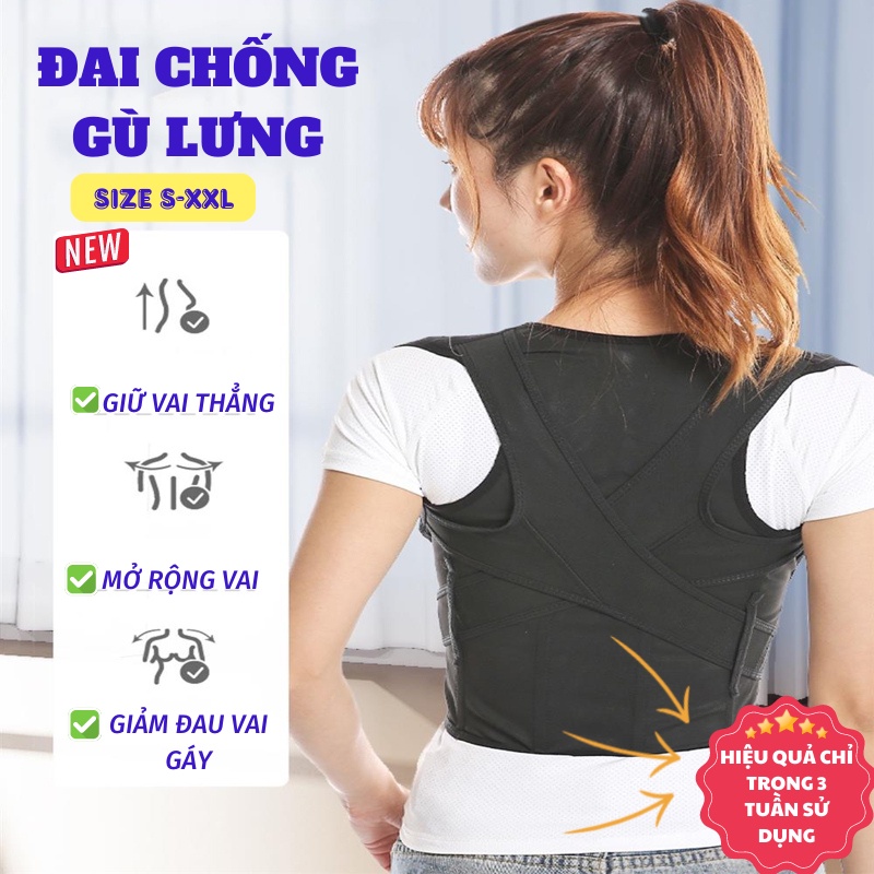 Đai Chống Gù Đai Chống Gù Lưng Cho Mọi Lứa Tuổi Bảo Vệ Cột Sống Lưng SUN.Z