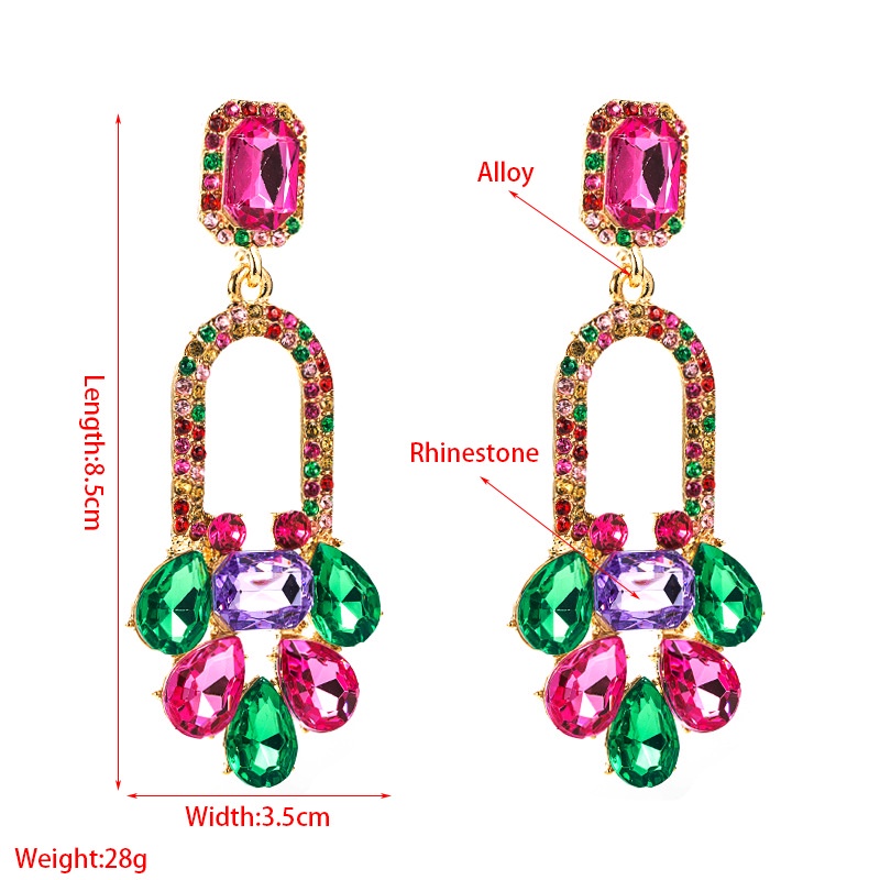 PINKDUDU Bông Tai Dáng Dài Bằng Hợp Kim Hình Hoa Đính Đá Thời Trang Cho Nữ PD745