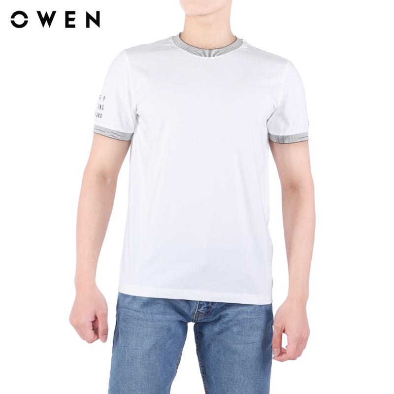 Áo thun Ngắn tay Owen Cotton Slim Fit màu Trắng - TSN22020