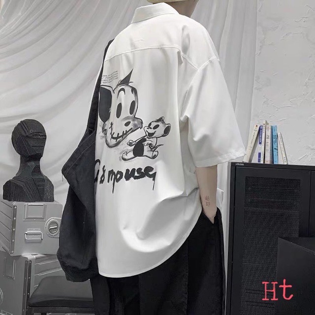 Áo Sơ mi Mèo và chuột in lưng H2B787