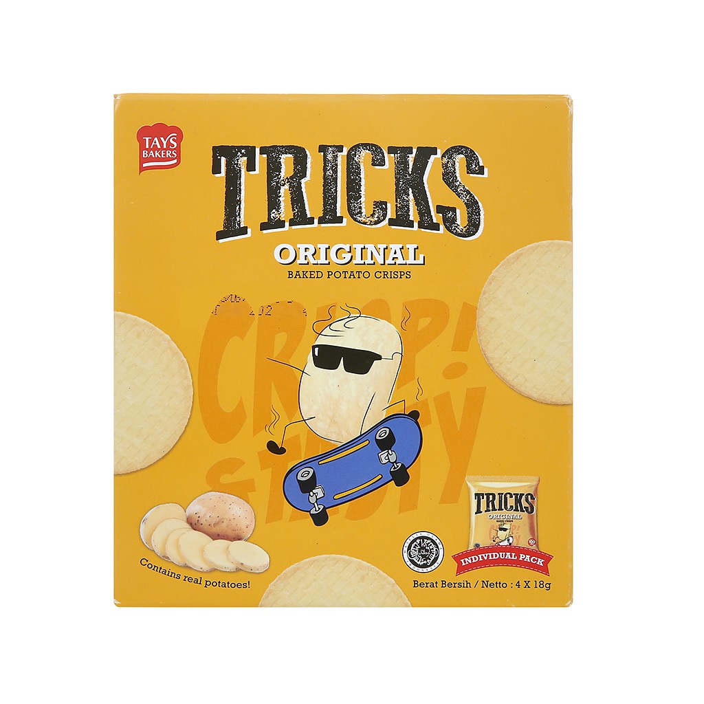 Bánh khoai tây chiên vị tự nhiên Tricks hộp 72g