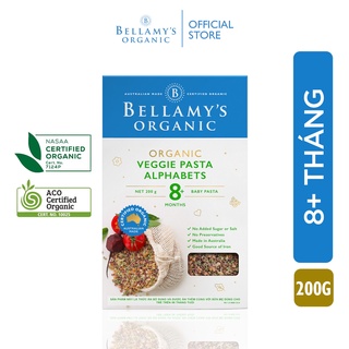 Nui Dinh Dưỡng Hữu Cơ Hình Chứ Cái Alphabet Từ Lúa Mì Semolina Bellamy's Organic - tặng thêm 1 gói