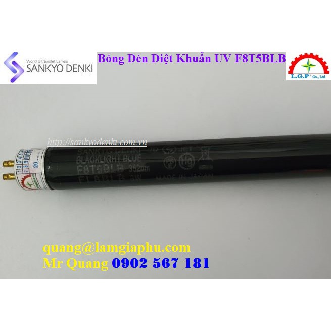 Đèn tia cực tím xanh đen UV Sankyo Denki F8T5BLB - 8W, 29cm