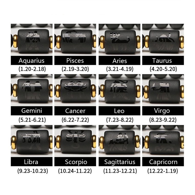 Vòng Tay Chuỗi Hạt Đá Mã Não Đen Tự Nhiên Cho Nam Và Nữ
