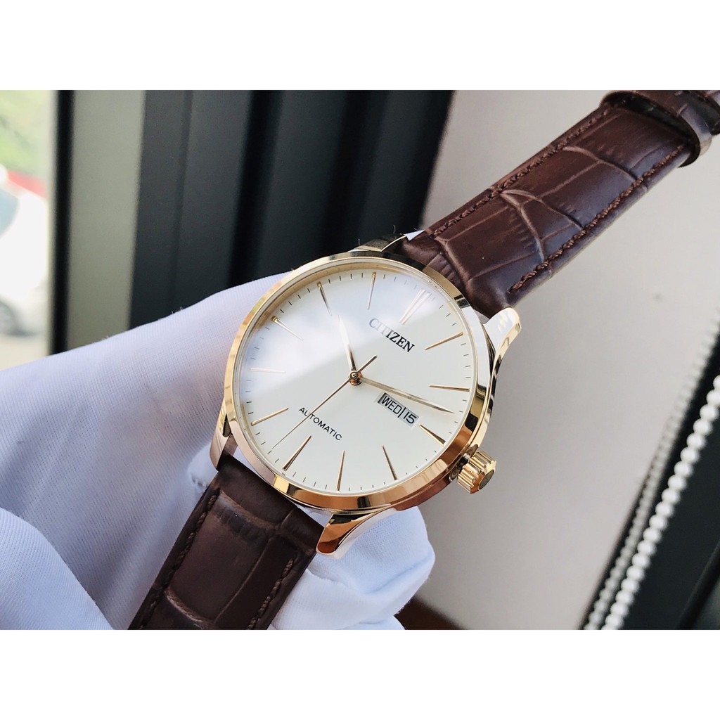 Đồng hồ nam chính hãng Citizen Automatic NH8353-18A - Máy cơ tự động - Kính cứng - Dây da