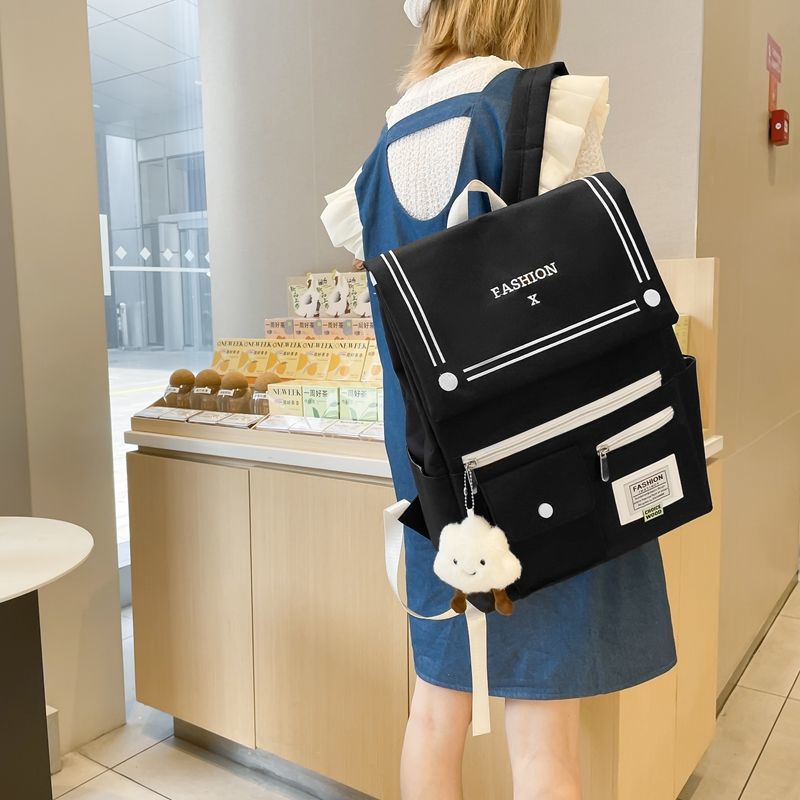 Ba Lô Đi Học Nắp Gập Dễ Thương Phong Cách Nhật Bản Hàn Quốc Sức Chứa Lớn Cho Nữ Sinh Tiểu Học