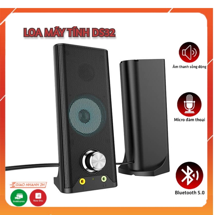 Bộ Loa Hoco DS32 Đèn Led Nhiều Màu Kết Nối Máy Tính/ Laptop/ PC Qua AUX 3.5mm Và USB. Thiết Kế Sang Trọng.