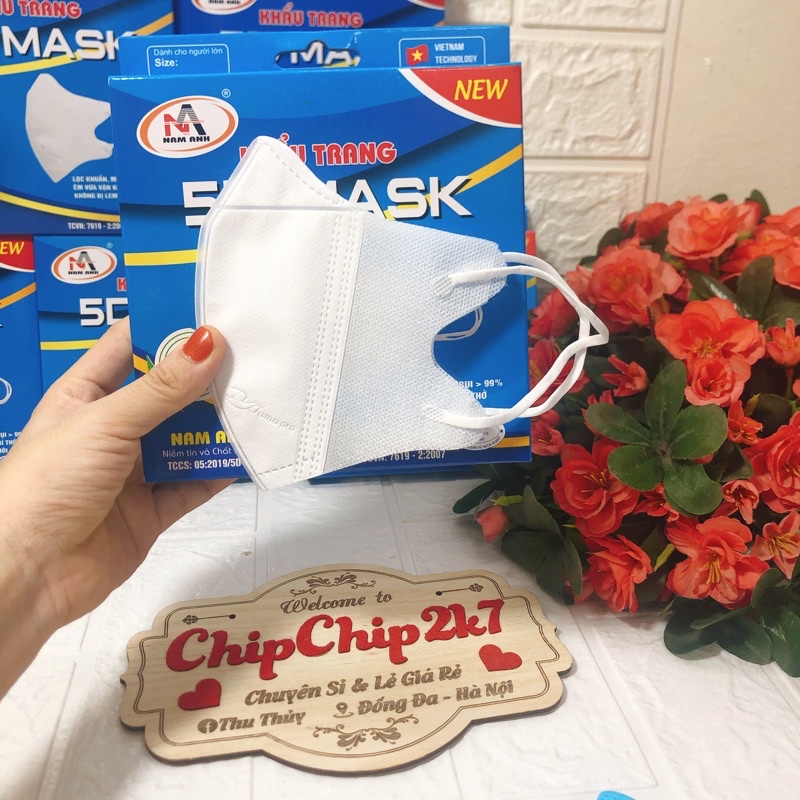 (5d mask)Hộp khẩu trang y tế 5d mask Nam Anh 3 lớp 10 cái