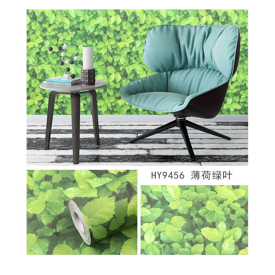 10m giấy dán tường sẵn keo thảm lá cho phòng khách