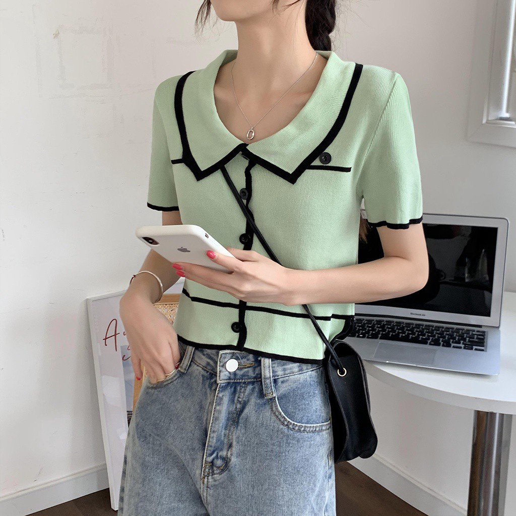 Áo thun polo dễ thương thời trang mùa hè cho bạn gái