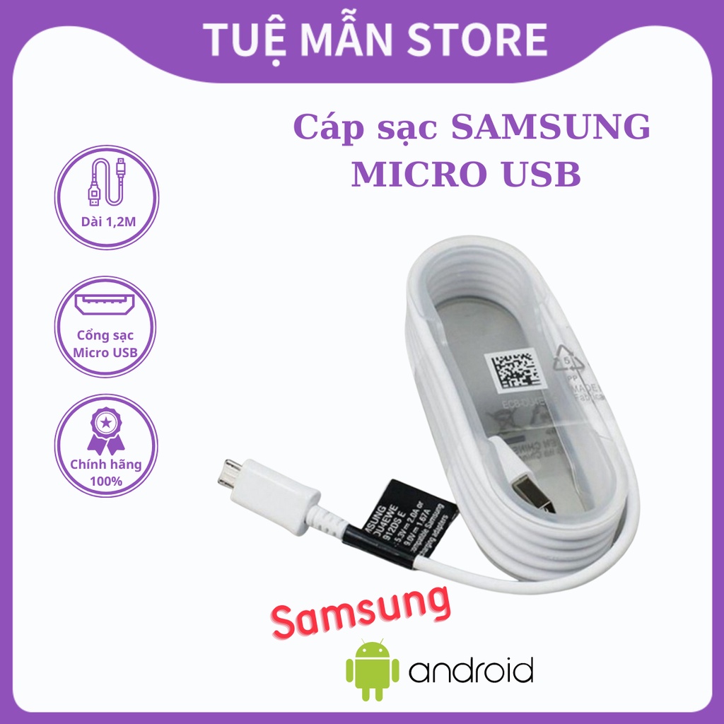 Dây Cáp Sạc Micro Usb Chính Hãng Samsung Made In Vietnam Dùng Để Sao Chép Dữ Liệu Sạc Điện Thoại - Tm Shop
