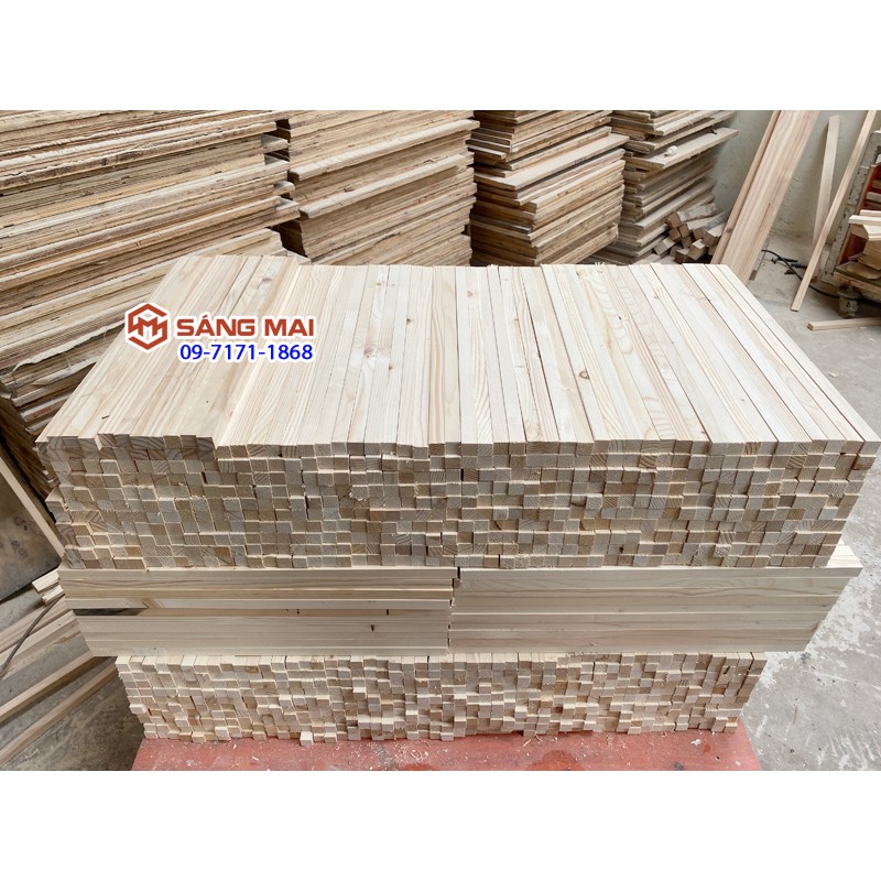 [MS85] Thanh gỗ thông vuông 2cm x 2cm x dài 50cm + láng mịn 4 mặt