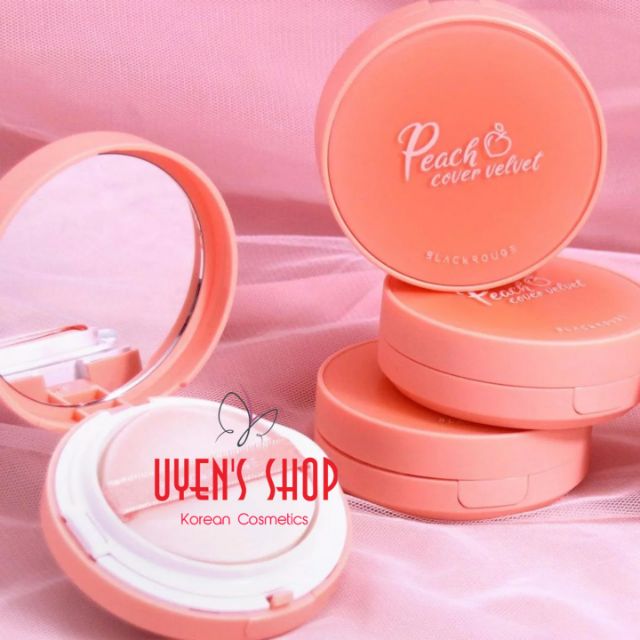 Phấn Nước Black Rouge Peach Cover Velvet Cushion SPF 50+ PA++++