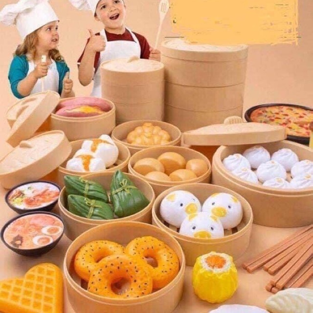 Bộ đồ chơi bánh bao siêu yêu cho bé - loại hộp 88 chi tiết