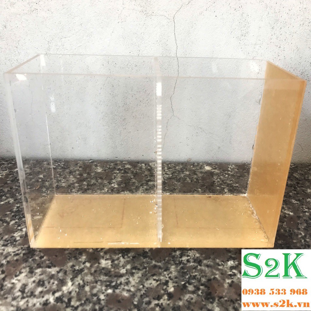 Bể acrylic Bể Show 2 ngăn , siêu trong, siêu nhẹ hồ mika phù hợp cho show cá, tép. Dùng kèm theo đèn, bơm, lọc