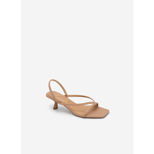 Vascara GIÀY SANDAL SLINGBACK QUAI NGANG PHỐI KẸP - SDN 0718 - MÀU BE