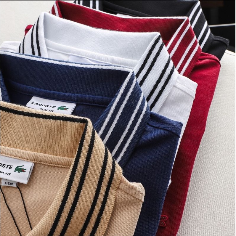 Áo Polo Nam Lacos 100% Cotton 4 chiều Hàng vnxk xuất dư