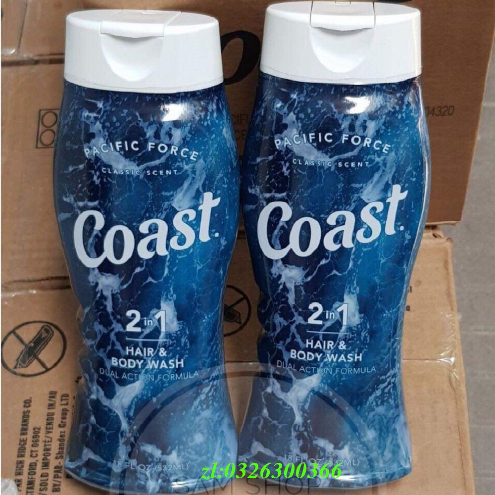 Sữa Tắm Dầu Gội 532Ml Coast 2 Trong 1