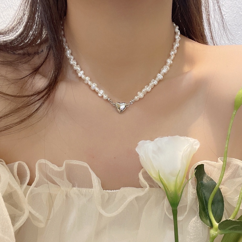 The Bleu |  Dây chuyền chuỗi hạt mặt trái tim phong cách Hàn Quốc | N41