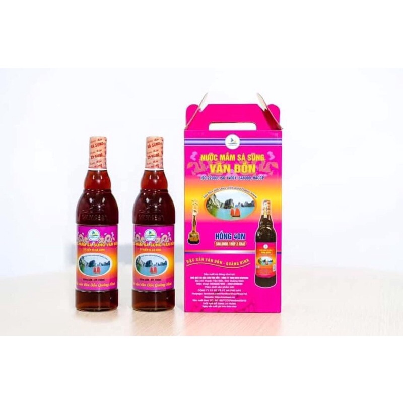 Nước mắm sá sùng Vân Đồn 40N Vanbest hộp 2 chai 350ml/chai