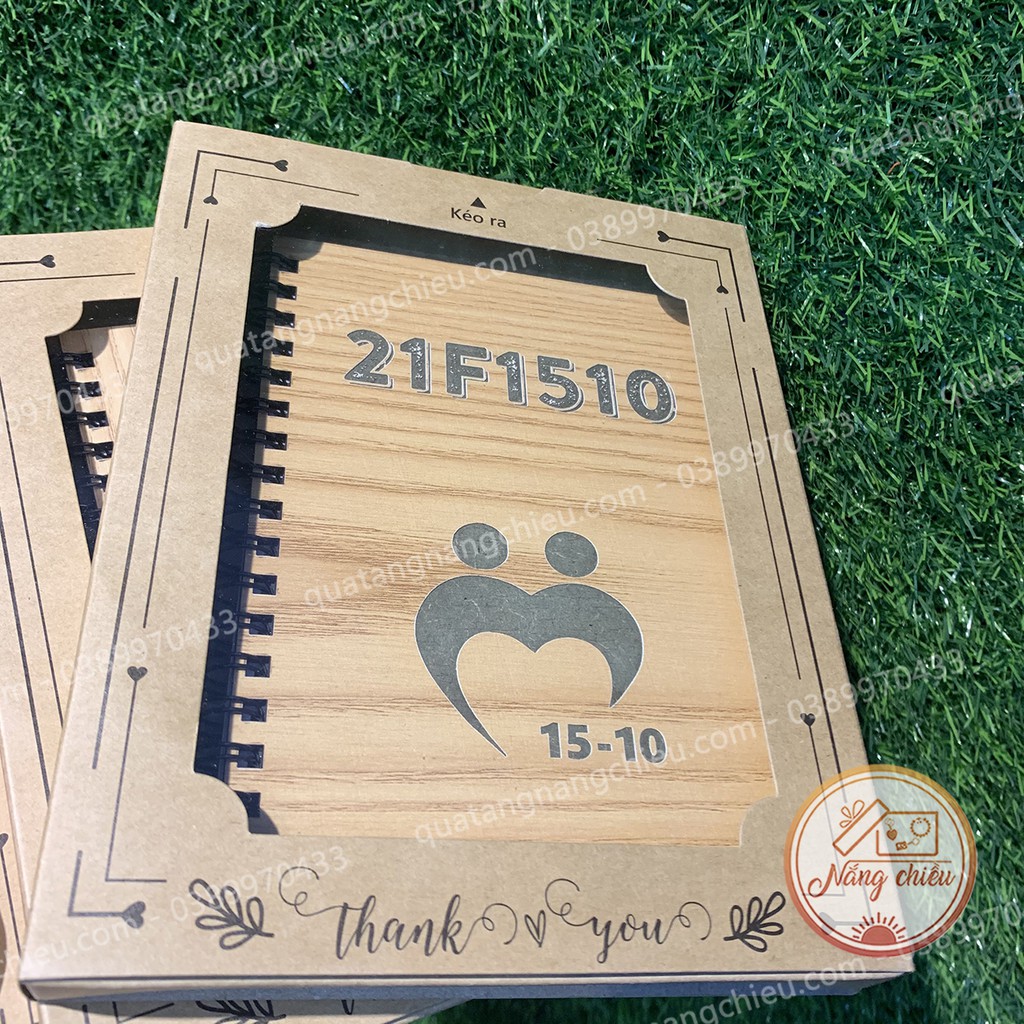 Quà tặng bạn bè ý nghĩa dịp sinh nhật, kỉ niệm ngày ra trường, khắc logo thương hiệu , sổ tay gỗ khắc laze