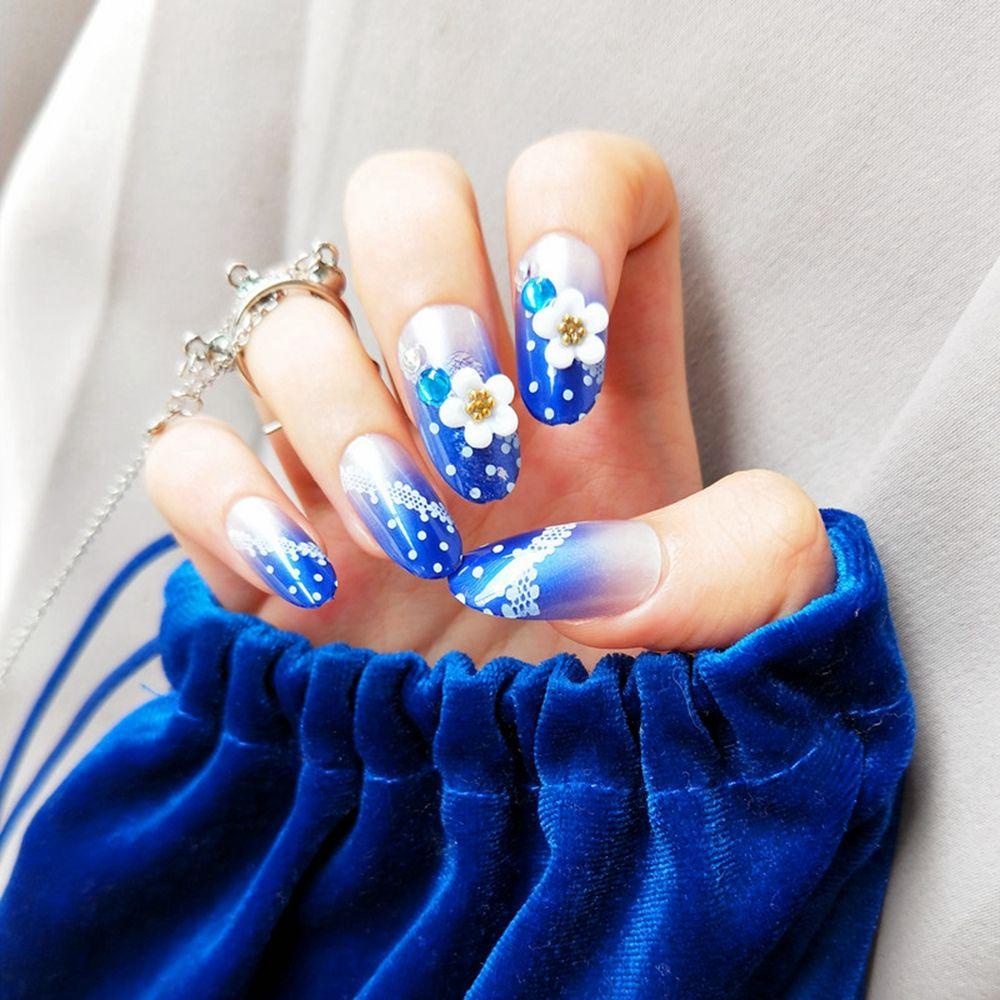 Móng Tay Giả Có Keo Dán Dùng Cho Cô Dâu Trong Tiệc Cưới|Móng Tay Giả Hình Hoa Đính Kim Cương Giả Tự Nhiên