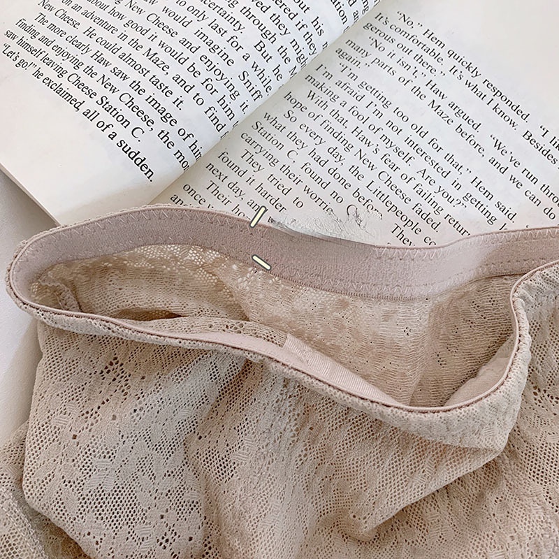 Quần Lót Không Đường May Lưng Cao Viền Ren Thoáng Khí Thoải Mái Cho Nữ