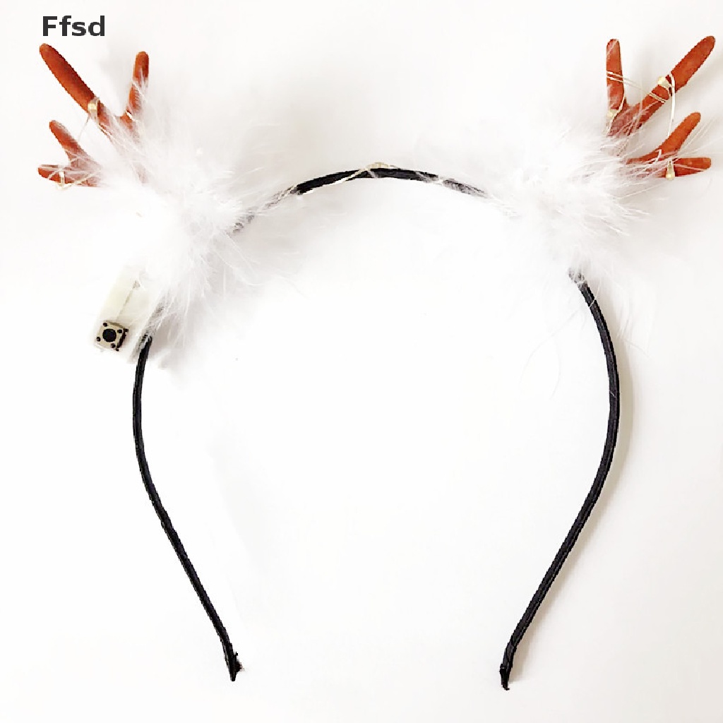 {Ffsd} Băng Đô Sừng Tuần Lộc Phát Sáng Cho Tiệc Giáng Sinh * Hot