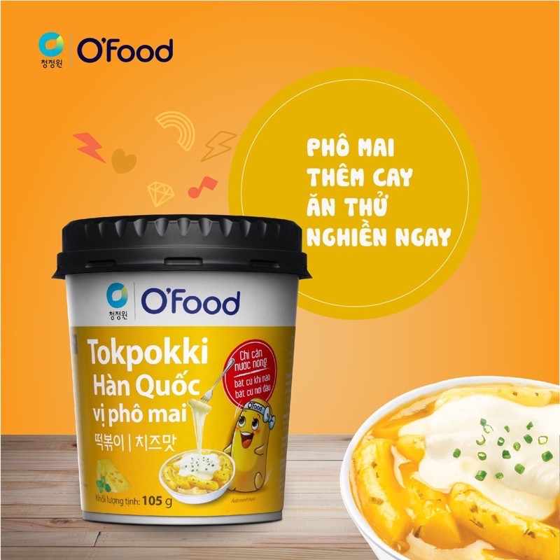 [ HÀNG CHÍNH HÃNG] Tokpokki Hàn Quốc O'Food hộp ăn liền 5 vị tiện lợi 105g