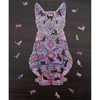 PUZZLE hình con mèo/ Bộ xếp hình gỗ ghép hình con vật độc đáo/ size A3
