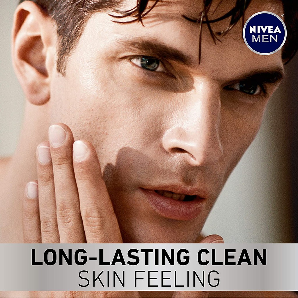 Gel rửa mặt & râu sạch sâu cho nam giới NIVEA Men DEEP Cleansing Beard & Face Wash With Natural Charcoal to Deeply Clean