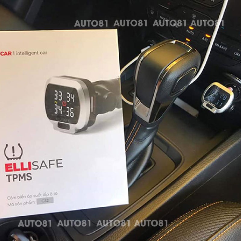 Cảm biến áp suất lốp ô tô Icar Ellisafe C32, cắm tẩu sạc xe hơi