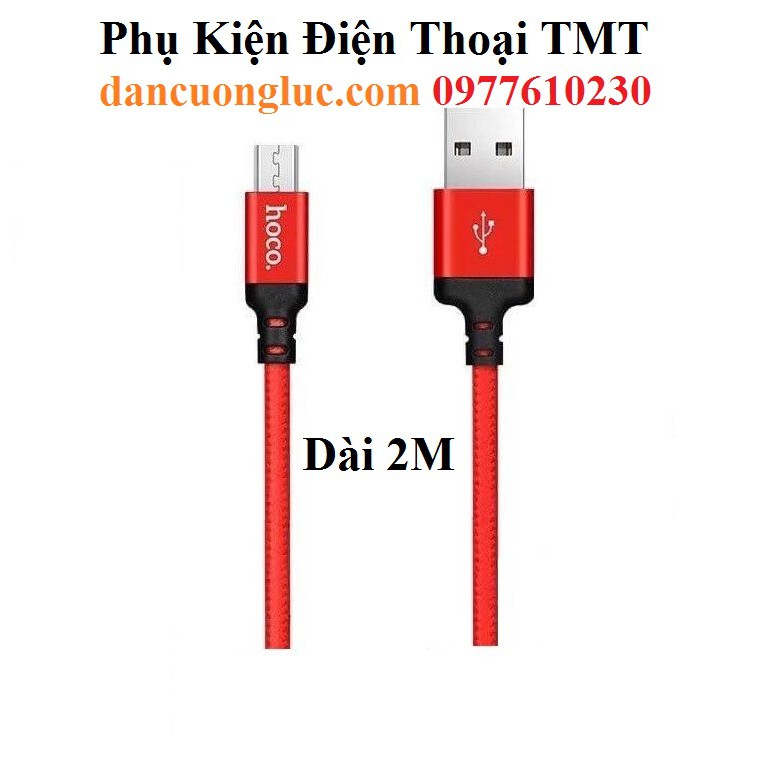 Cáp sac nhanh Hoco X14 dây dù cổng Micro Andoird dài 2M - CHÍNH HÃNG