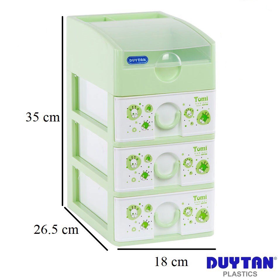 Tủ nhựa mini Duy Tân Tomi 5 tầng rộng 18,2cm x sâu 26,5cm x cao 43,7cm giao màu ngẫu nhiên