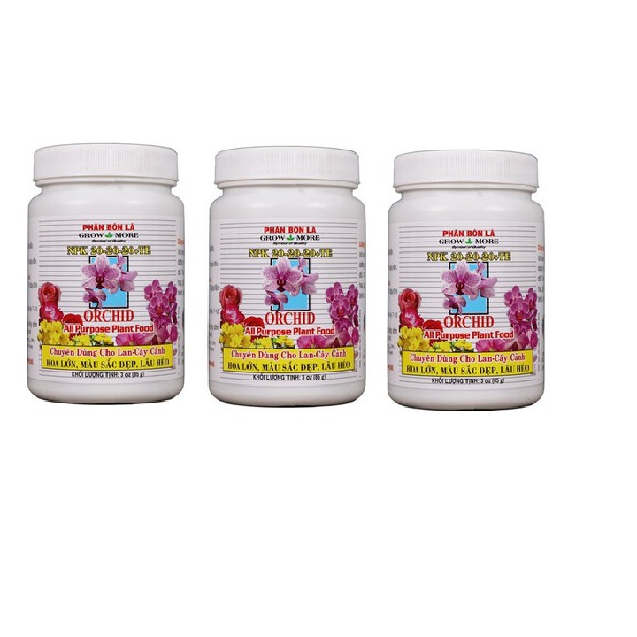 Phân bón lá NPK 20-20-20 +TE chuyên dùng cho lan- cây cảnh HOA LỚN, MÀU SẮC ĐẸP, LÂU HÉO lọ 85g