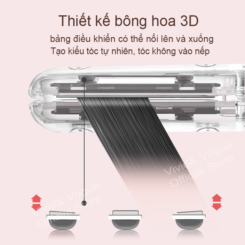 Máy uốn duỗi tóc VIVID&VOGUE có thể điều chỉnh nhiệt độ tạo kiểu tóc tiện dụng