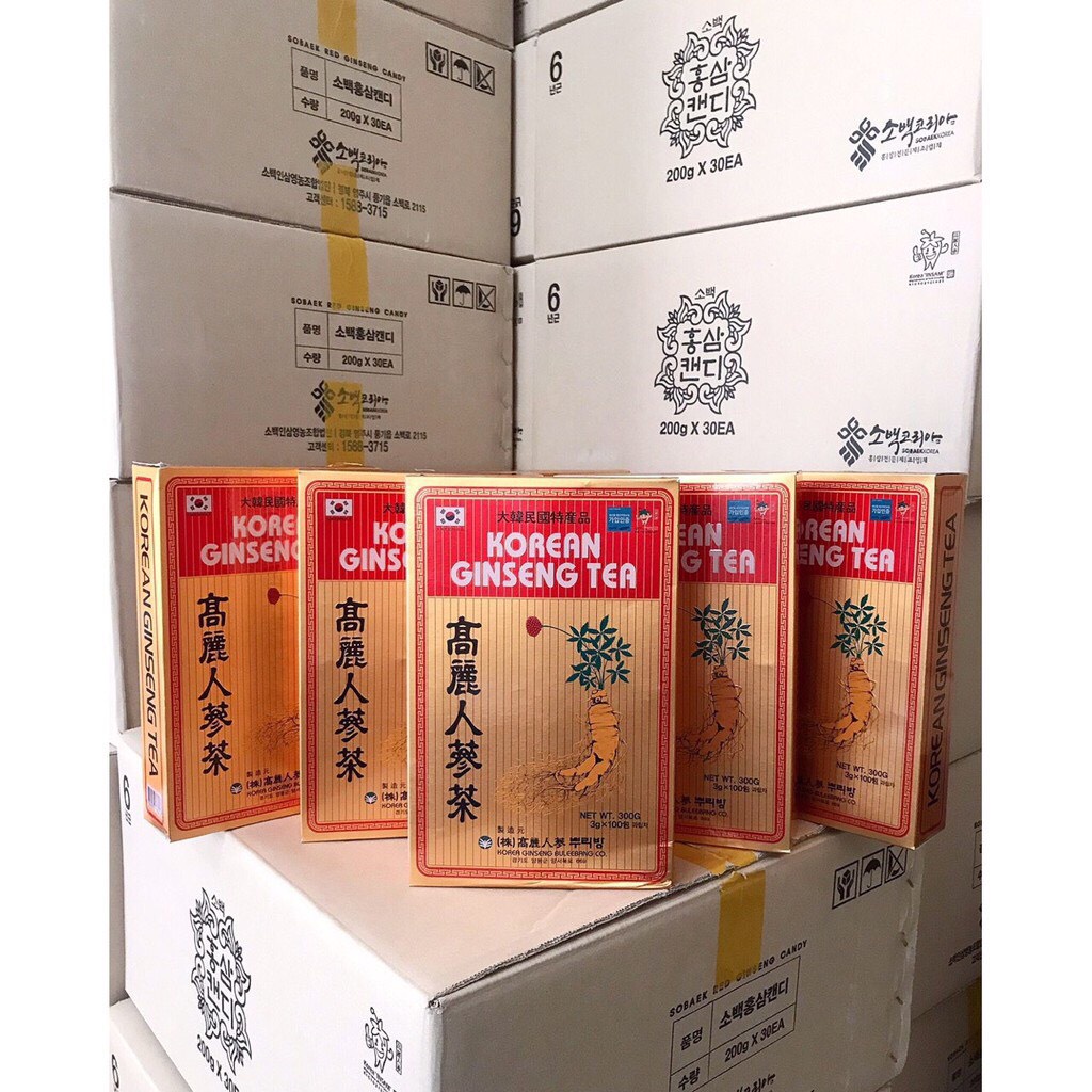 Trà Nhân Sâm Hàn Quốc Korean Ginseng Tea - Hộp 100 Gói x 3g
