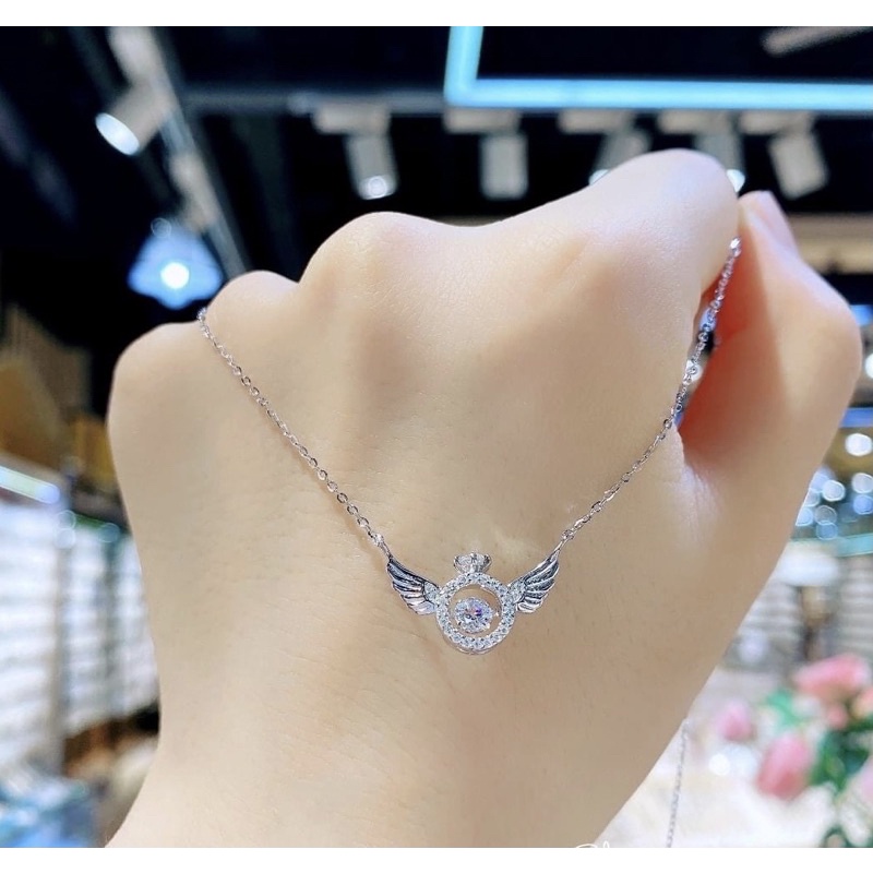 Dây chuyền Bạc liền mặt, dây thiên thần mẫu mới siêu Hot. Hàng làm kĩ dày dặn bóng đẹp long lanh Mainomi Shop Bạc Xinh