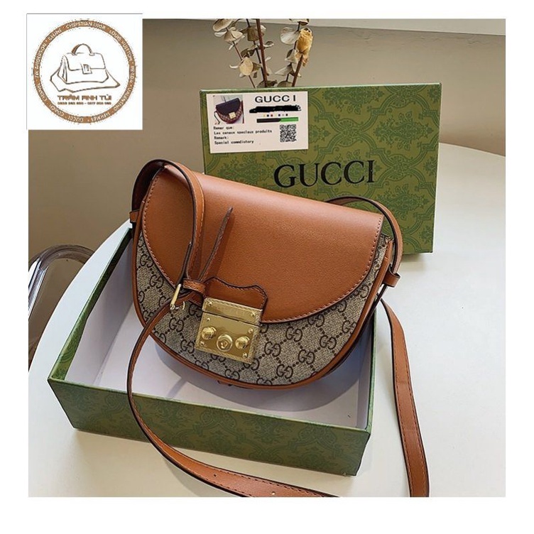 Túi đeo chéo và đeo vai thương hiệu Gucci GC19-119 full box, bill, name card, chứng từ xuất xưởng, Quet mã QR