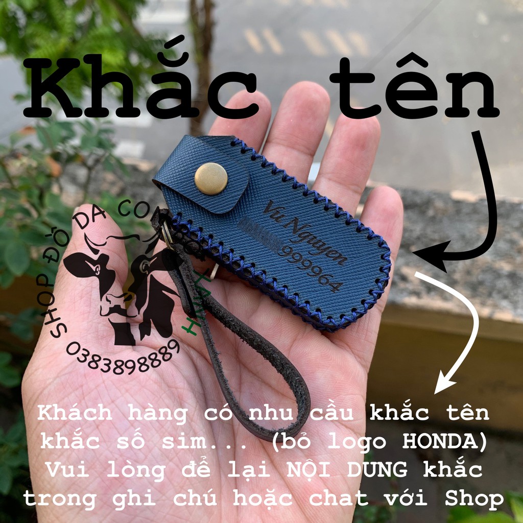 [Mã LIFEAUMAY giảm 10% tối đa 30k đơn 150k] Bao Da Chìa Khóa Honda SH, PCX, SH Mode, Cub 125 handmade da thật