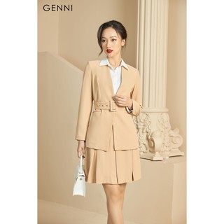 [Mã FAMALLT5 giảm 15% đơn 150k] Áo vest khuy bọc kèm đai GAV005 - Genni