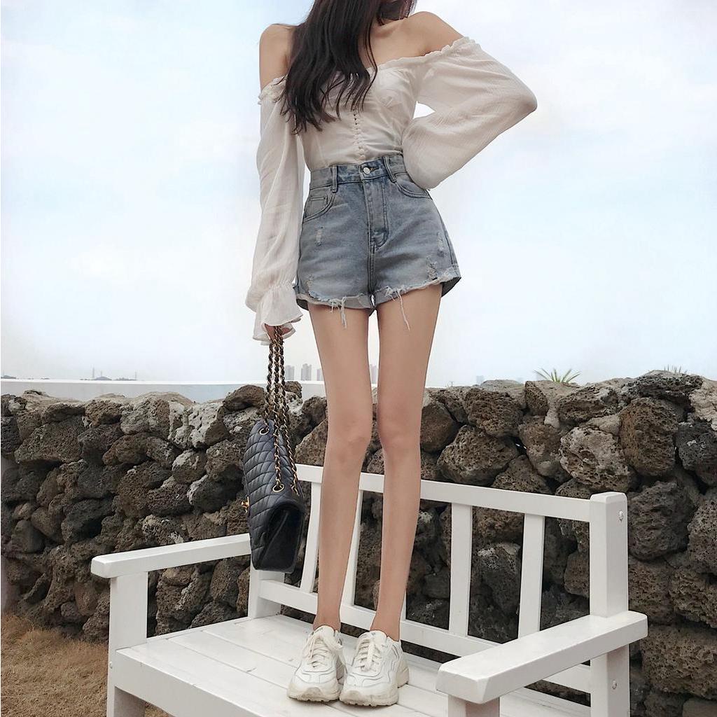 Quần Short Jean Rách Thời Trang Dành Cho Nữ