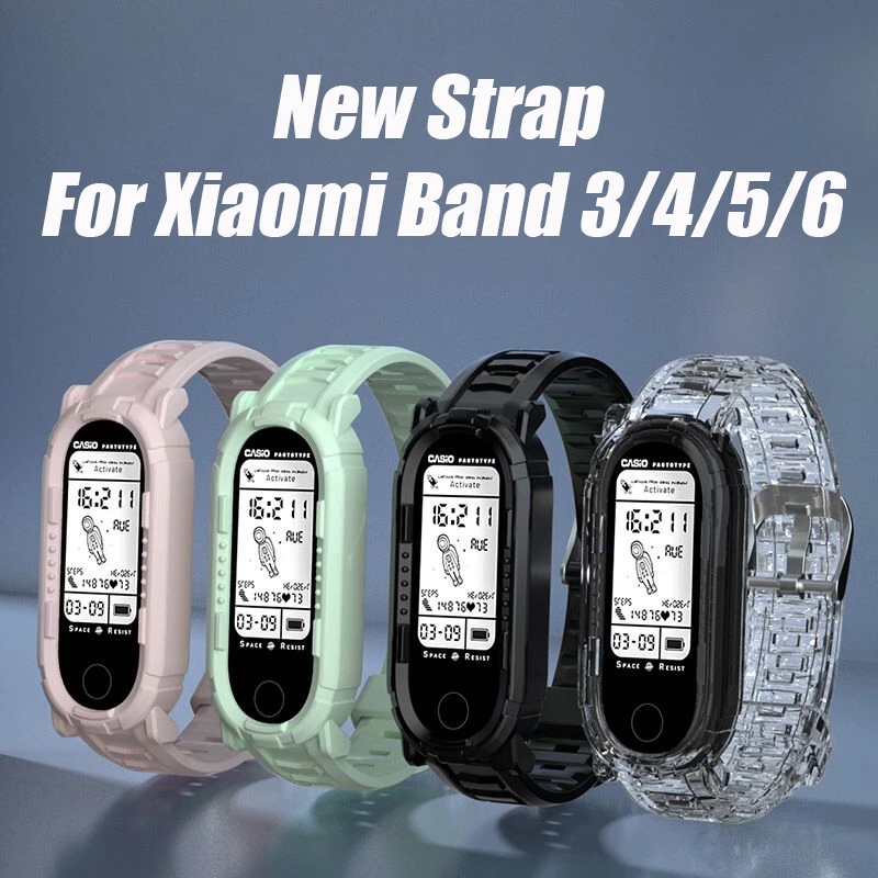 Dây Đeo Thay Thế Chất Liệu Silicon Màu Trơn Cho Xiaomi Mi Band 7 6 5 4 3 Xiaomi Band