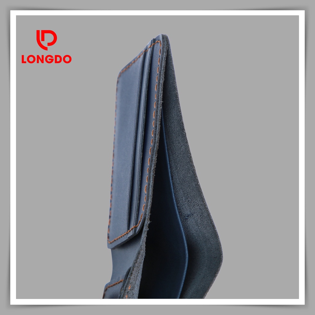 Ví da nam mini cao cấp da bò thật - Bảo hành 5 năm - Hàng chính hãng thương hiệu Longdo Leather - B03
